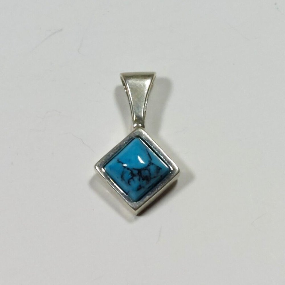 Sterling Silver 925 Pendant With Blue Turquoise